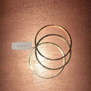 3 gold bangles from charter club